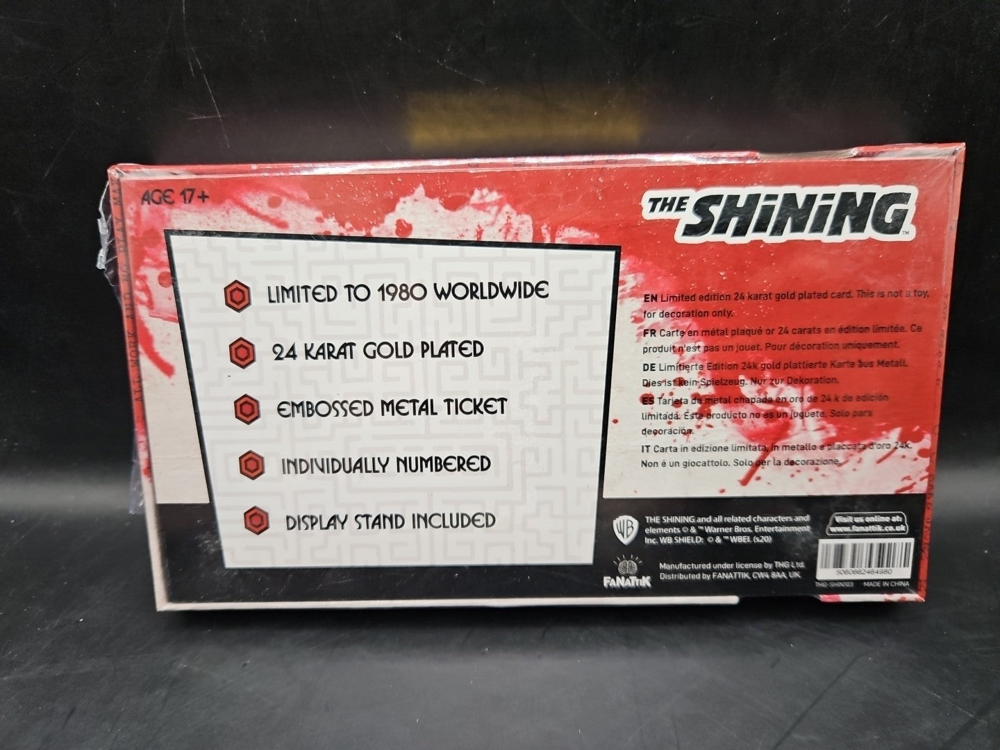 The Shining Limited Edition Gold The Overlook Hotel Ball Ticket - 1980 Worldwide