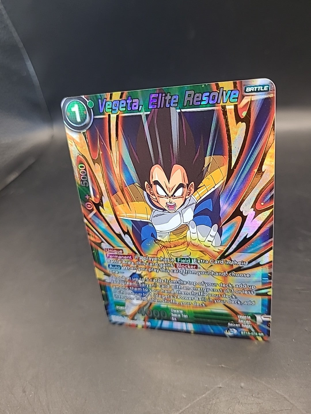 Vegeta, Elite Resolve BT15-075 SR - Dragon Ball Super Card Game