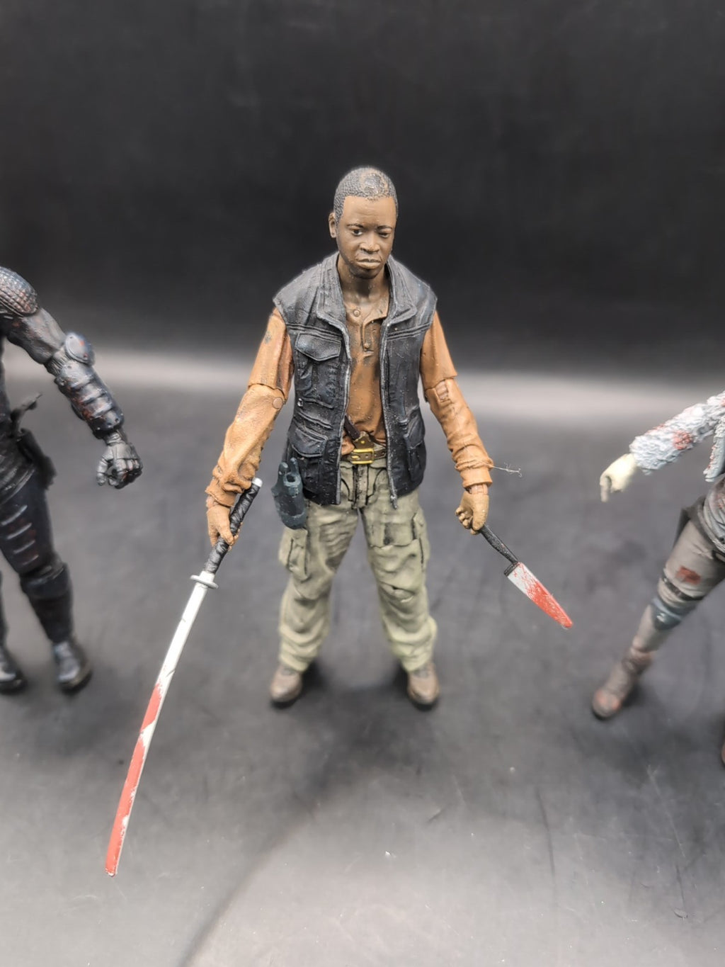 3 X Walking Dead McFarlane Figures Riot Gear Glenn, Princess & Bob