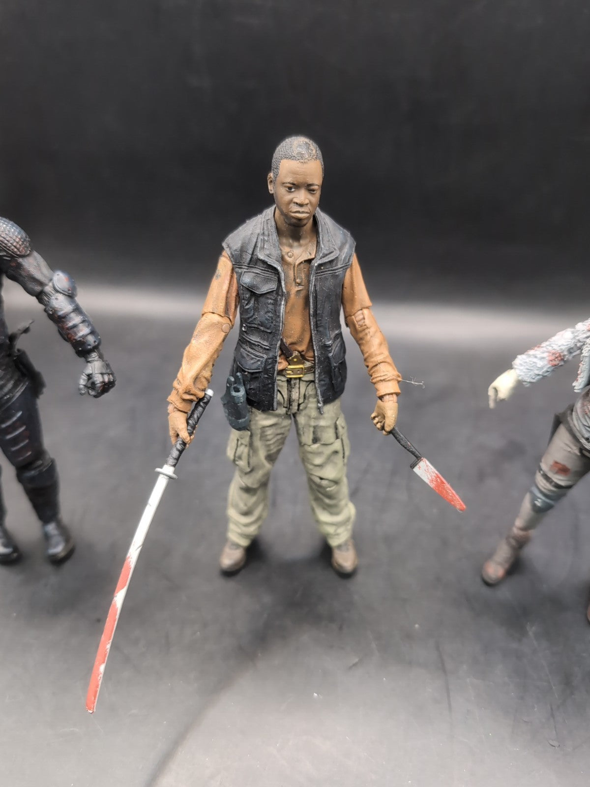 3 X Walking Dead McFarlane Figures Riot Gear Glenn, Princess & Bob