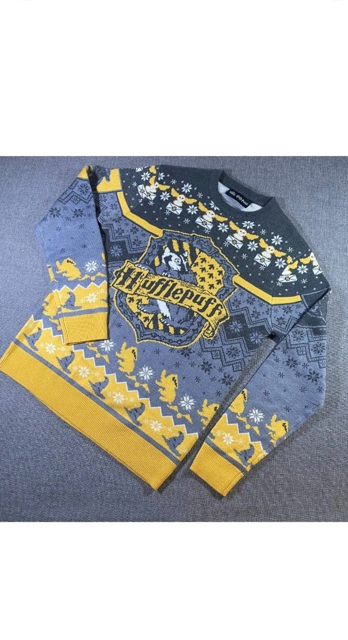 Harry Potter Hufflepuff Xmas/Christmas Jumper Sweater Size XS