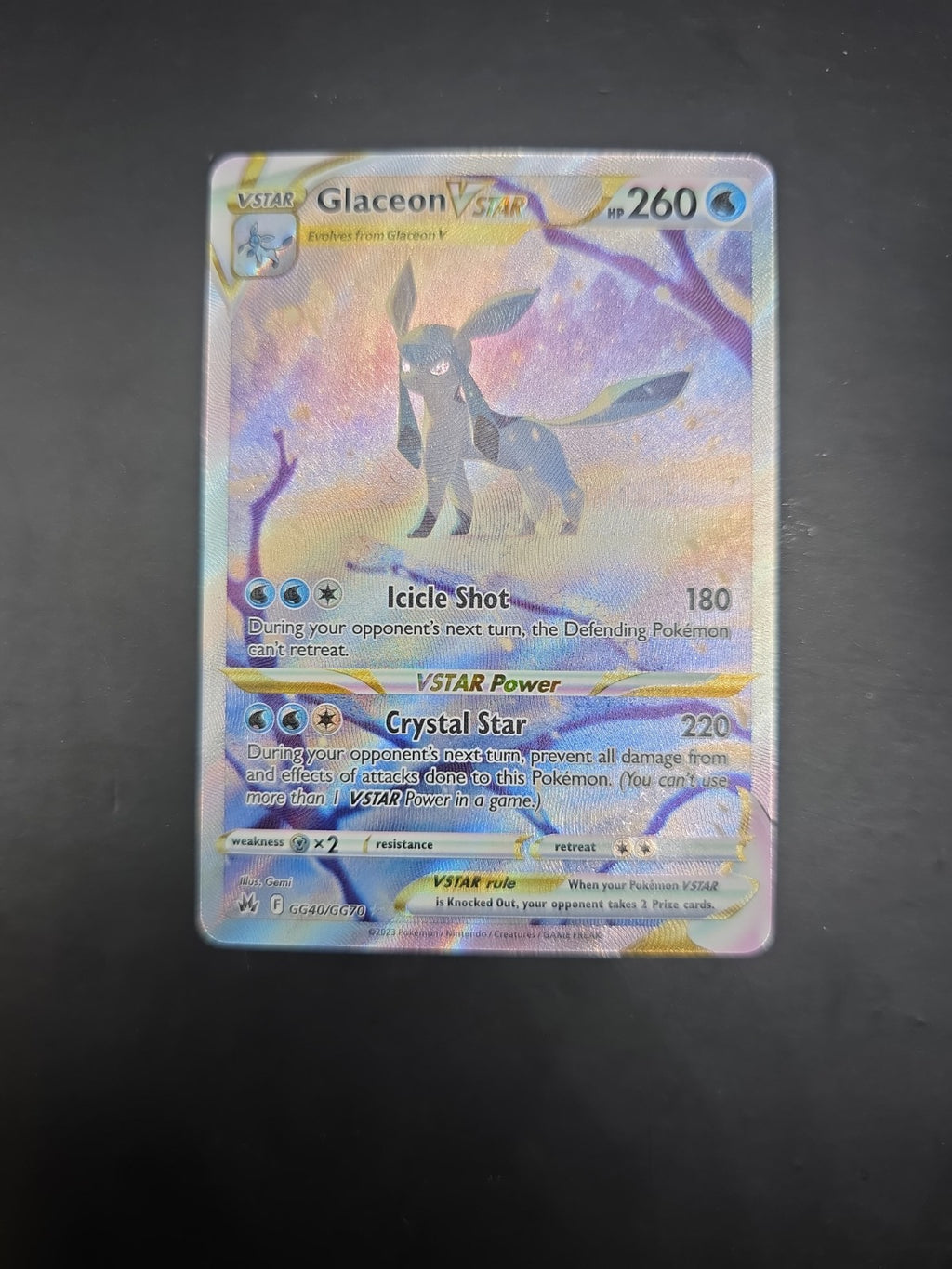 Glaceon VSTAR Gg40/Gg70 Swsh: Crown Zenith: Galarian Gallery Holo