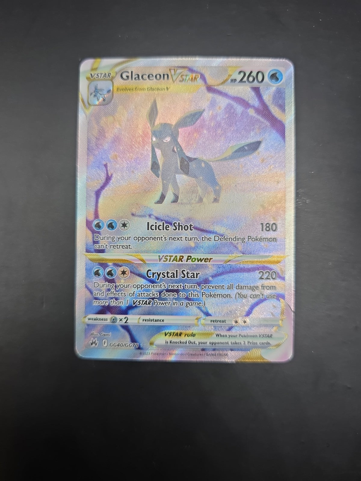 Glaceon VSTAR Gg40/Gg70 Swsh: Crown Zenith: Galarian Gallery Holo