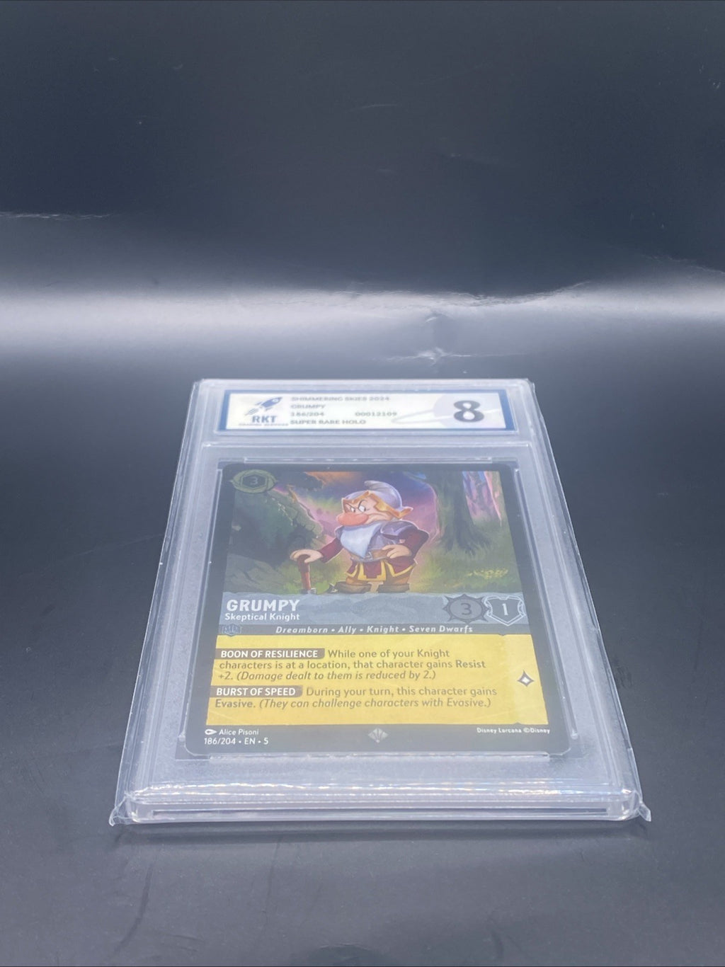 GRADED DISNEY LORCANA SHIMMERING SKIES  Grumpy HOLO CARDS