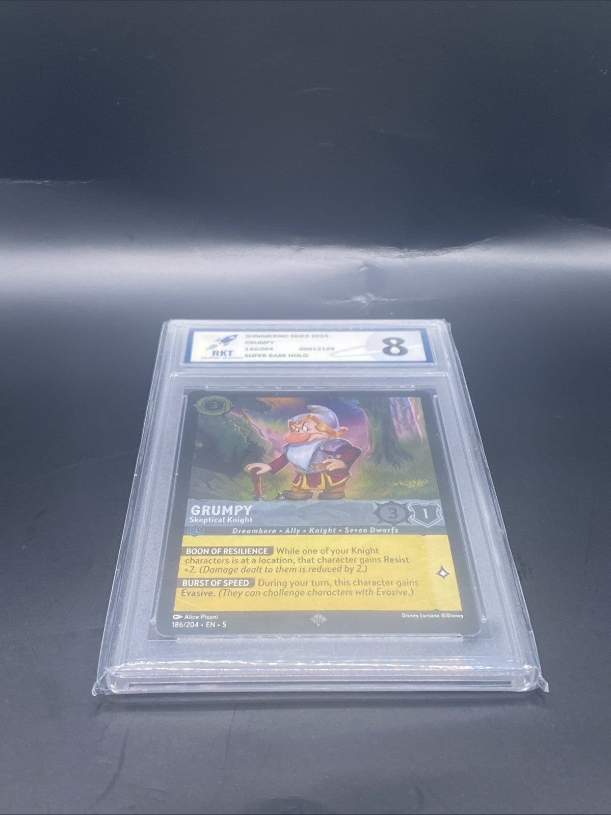 GRADED DISNEY LORCANA SHIMMERING SKIES  Grumpy HOLO CARDS