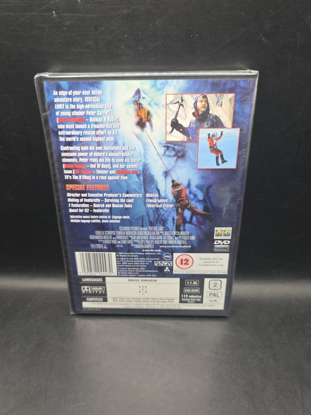 Vertical Limit Dvd NEW Chris O'Donnell Bill Paxton Robin Tunney Scott Glenn