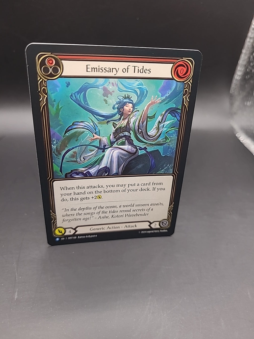 Flesh And Blood TCG Emissary Of Tides #MST198 Rare Rainbow Foil