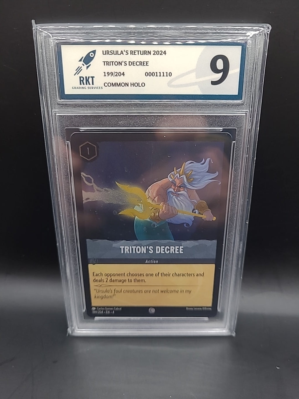 199/204 Triton's Decree - Common Holo Graded RKT 9 2024 Disney Lorcana 