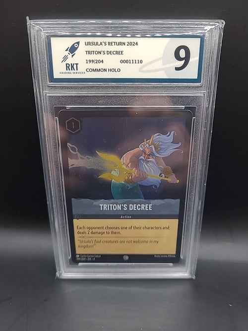 199/204 Triton's Decree - Common Holo Graded RKT 9 2024 Disney Lorcana 