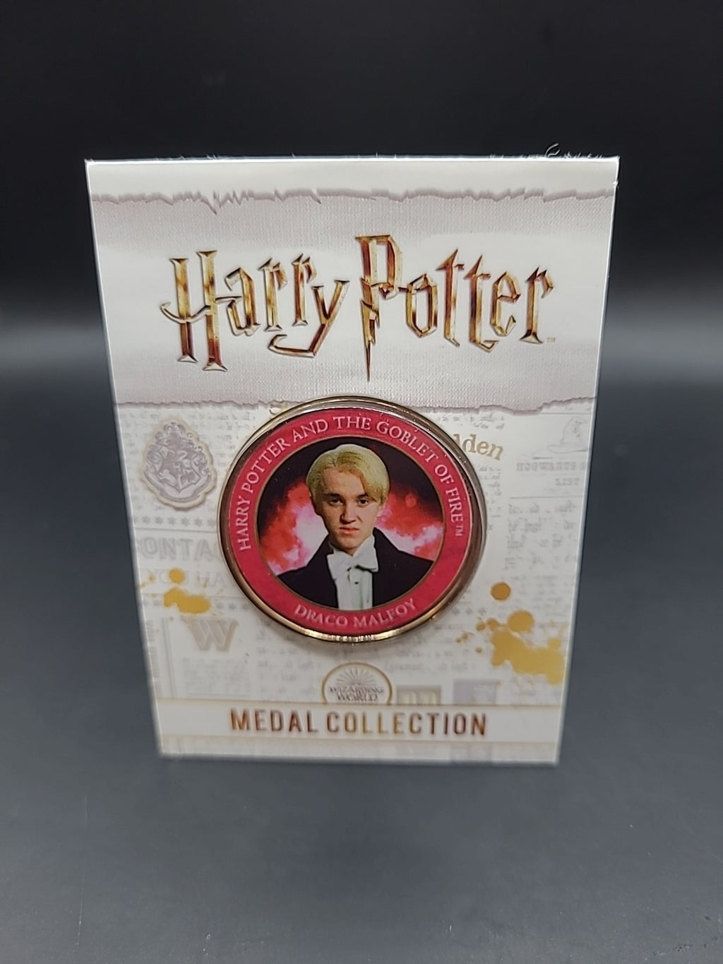 S40) RARE HARRY POTTER MEDAL COIN GOBLET OF FIRE DRACO MALFOY TOM FELTON