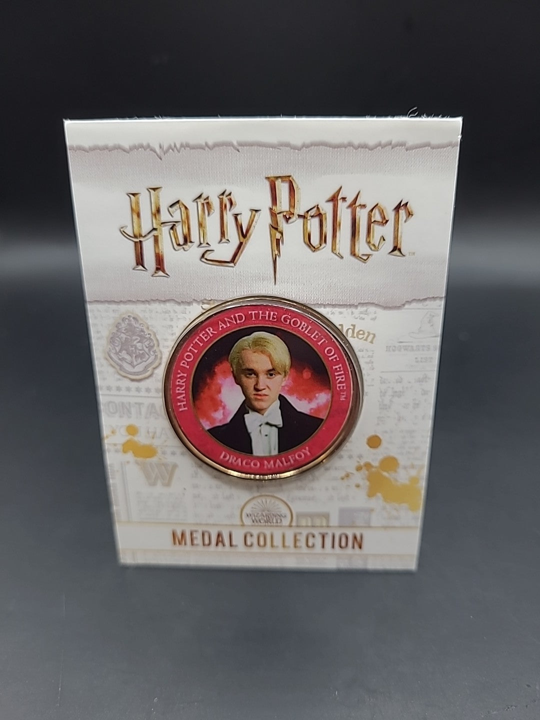 S40) RARE HARRY POTTER MEDAL COIN GOBLET OF FIRE DRACO MALFOY TOM FELTON