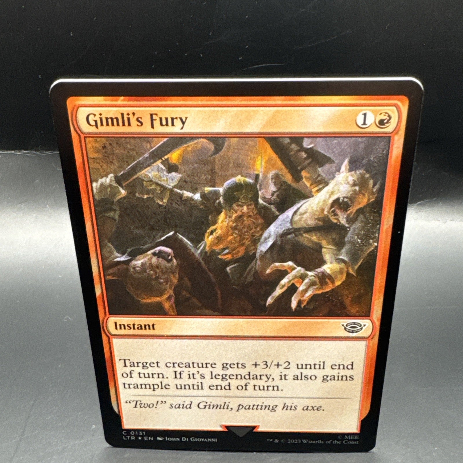 MTG Gimli's Fury (FOIL) C0131 Lord of the Rings + 1 Regular Card