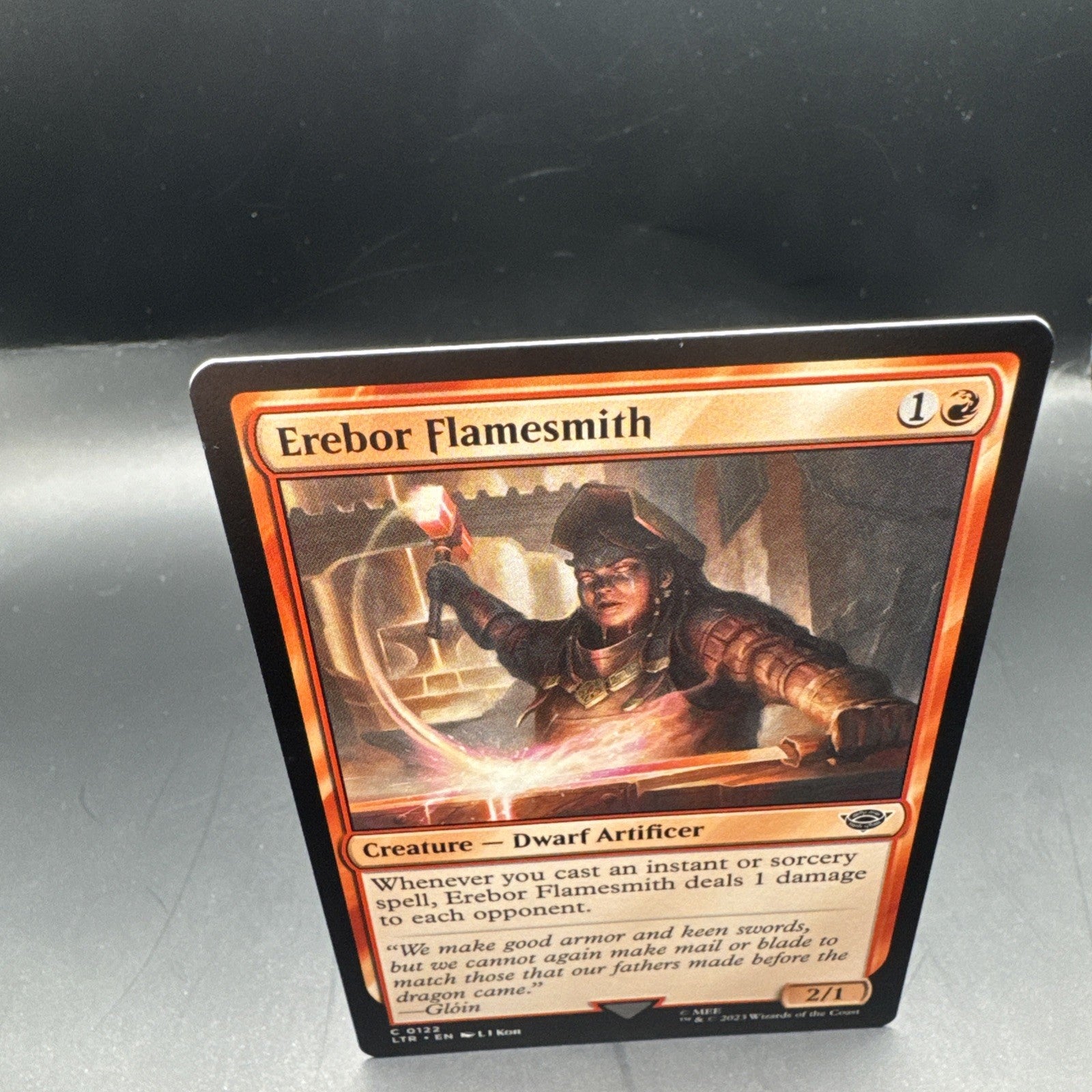 Erebor Flamesmith MTG LTR FOIL Magic The Gathering C0122 + 1 Regular Card