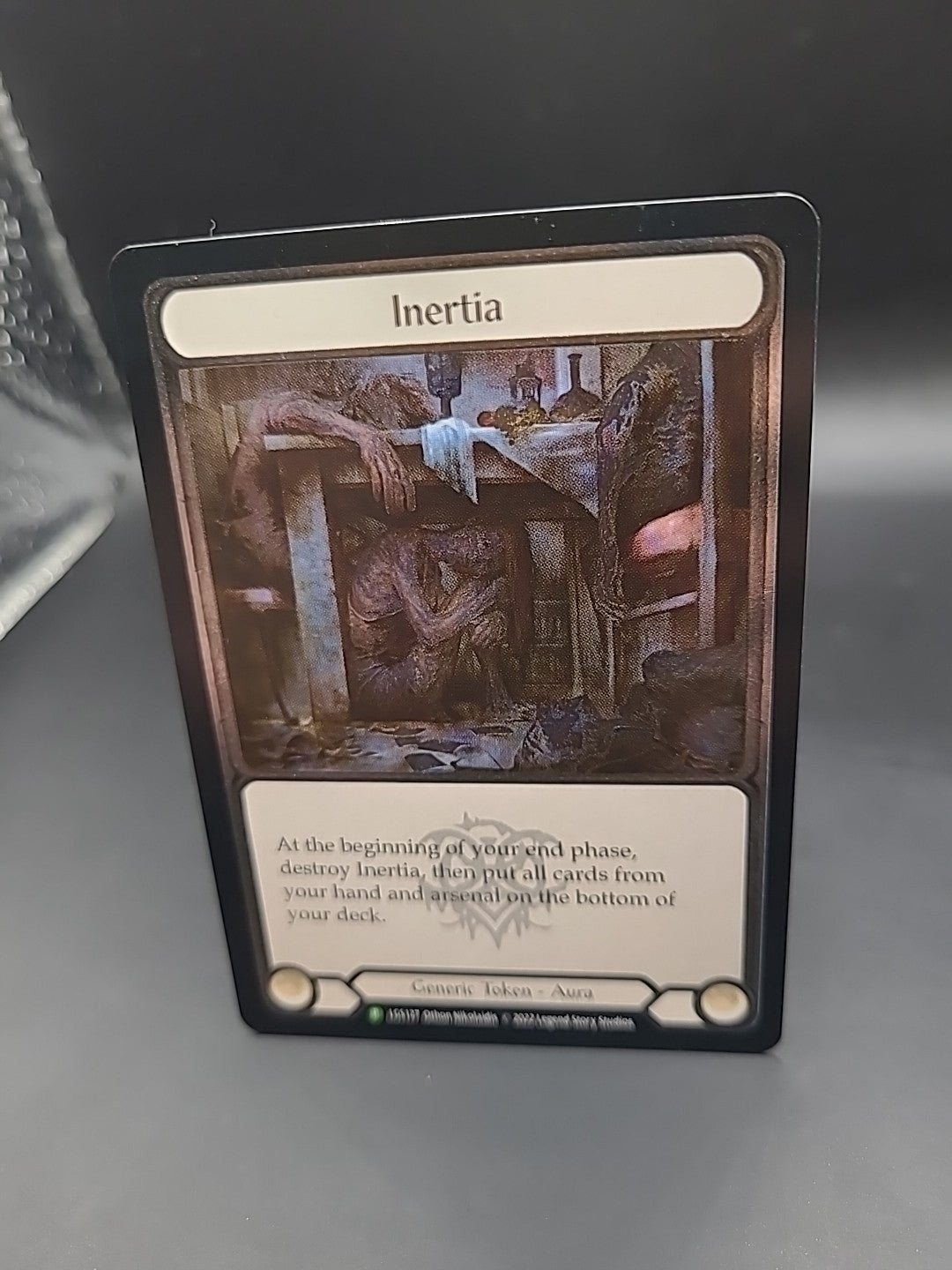 Inertia/ Ponder Cold Foil Promo Double Sided Token Flesh And Blood