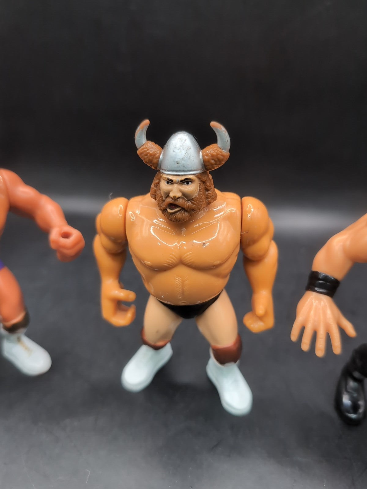 3 X WWF Hasbro Wrestling Figures Macho King, The Berserker & The Warlord