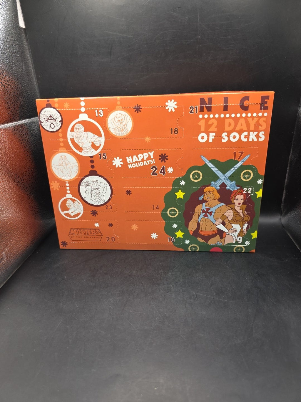 HE-MAN THE MASTERS OF THE UNIVERSE ‘NICE’ 12 DAYS OF SOCKS ADVENT CALENDAR Xmas 