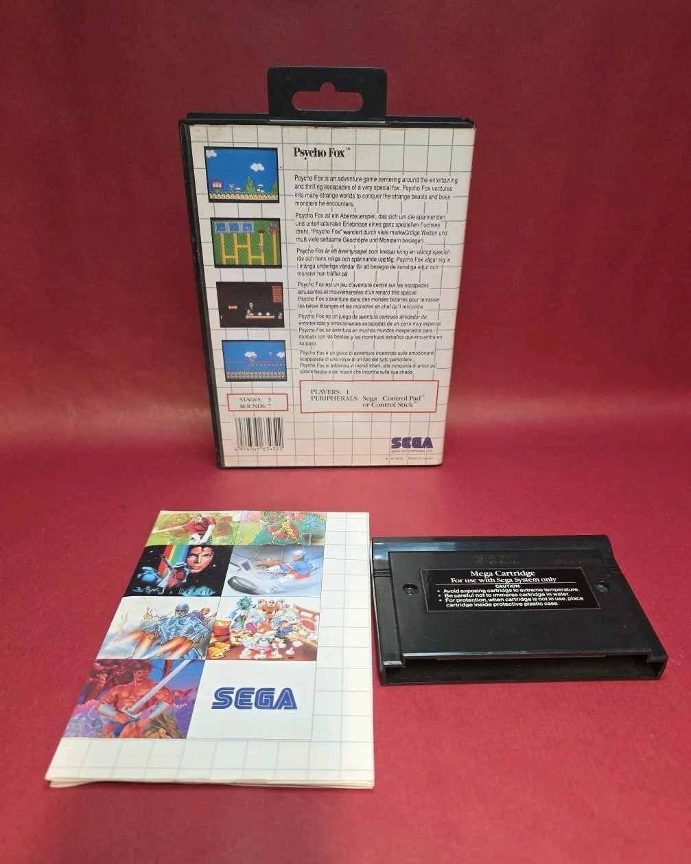 Sega Master System Pyscho Fox.  Tested & Working.