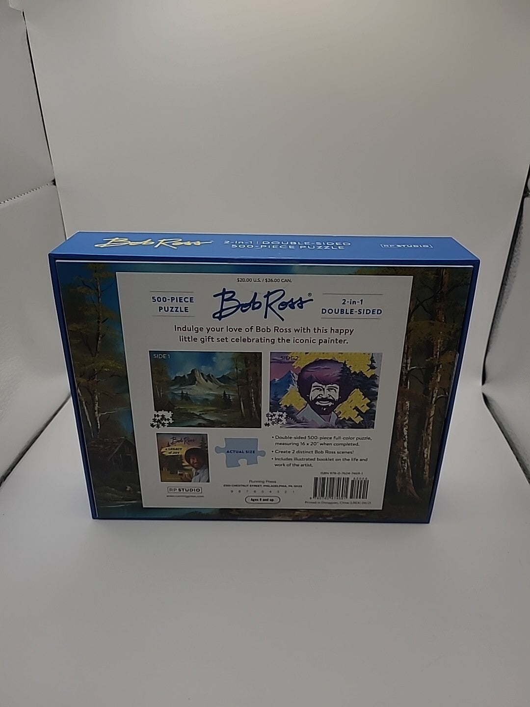 Bob Ross 2-in-1 Double Sided 500-Piece Puzzle by Robb Pearlman