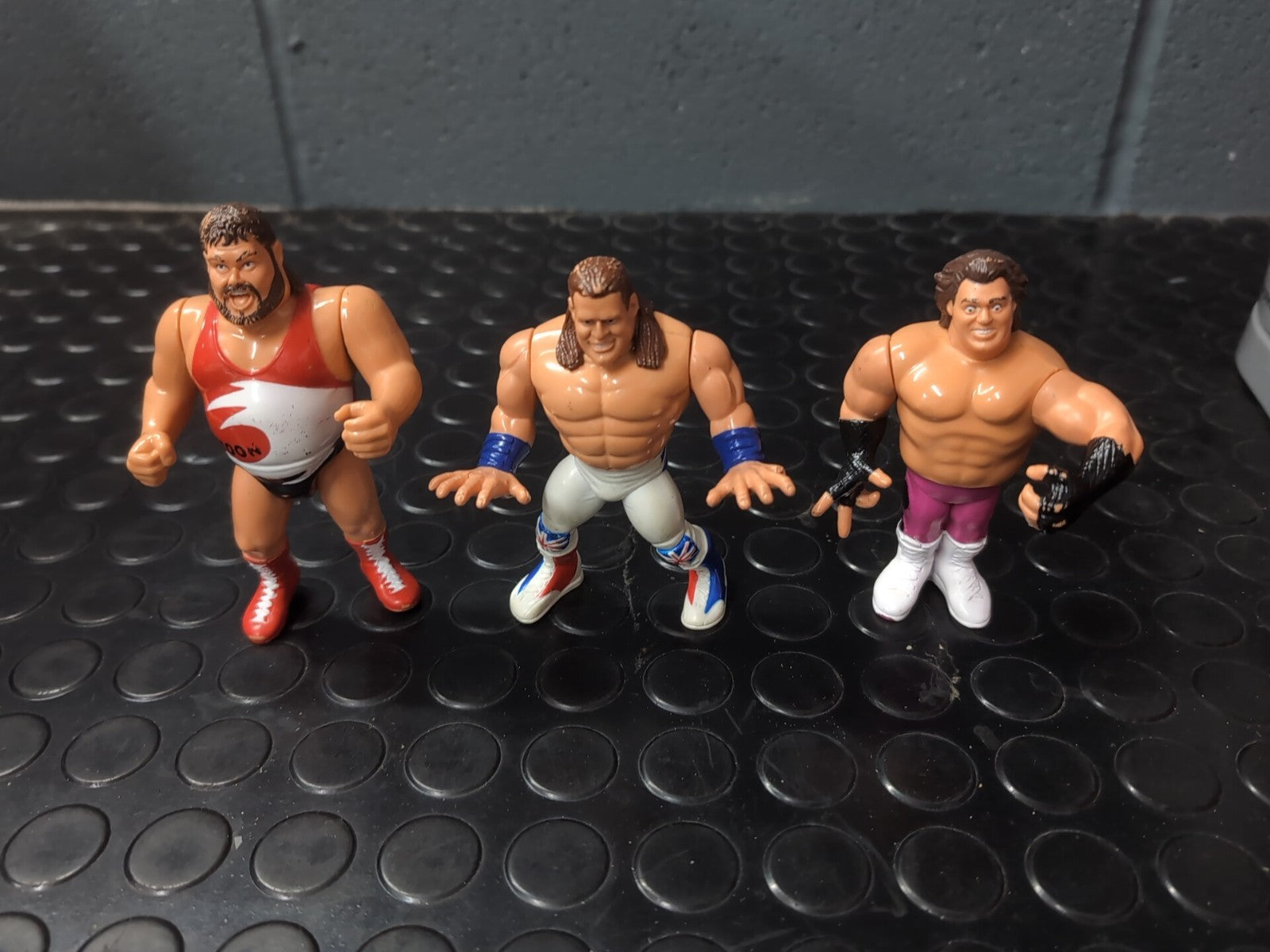 WWF Hasbro Wrestling Figures Typhoon, British Bulldog & Brutus Beefcake