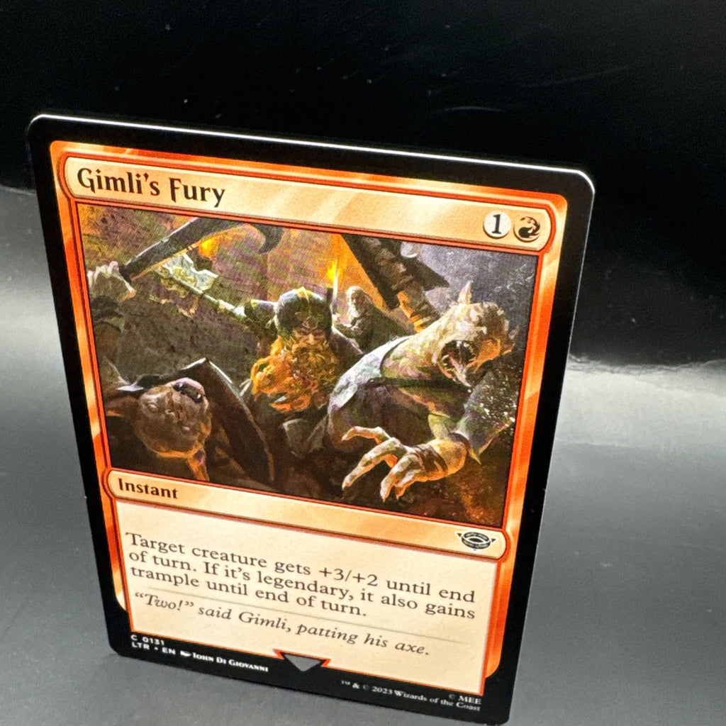 MTG Gimli's Fury (FOIL) C0131 Lord of the Rings + 1 Regular Card