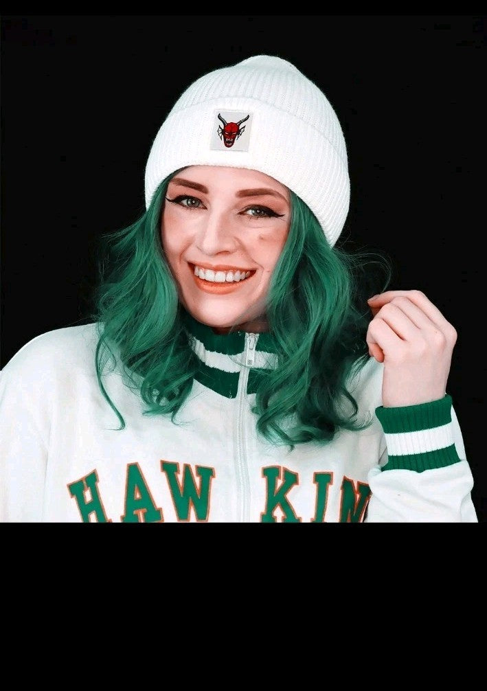 Stranger Things Hellfire Club White Beanie Hat One Size Fits All