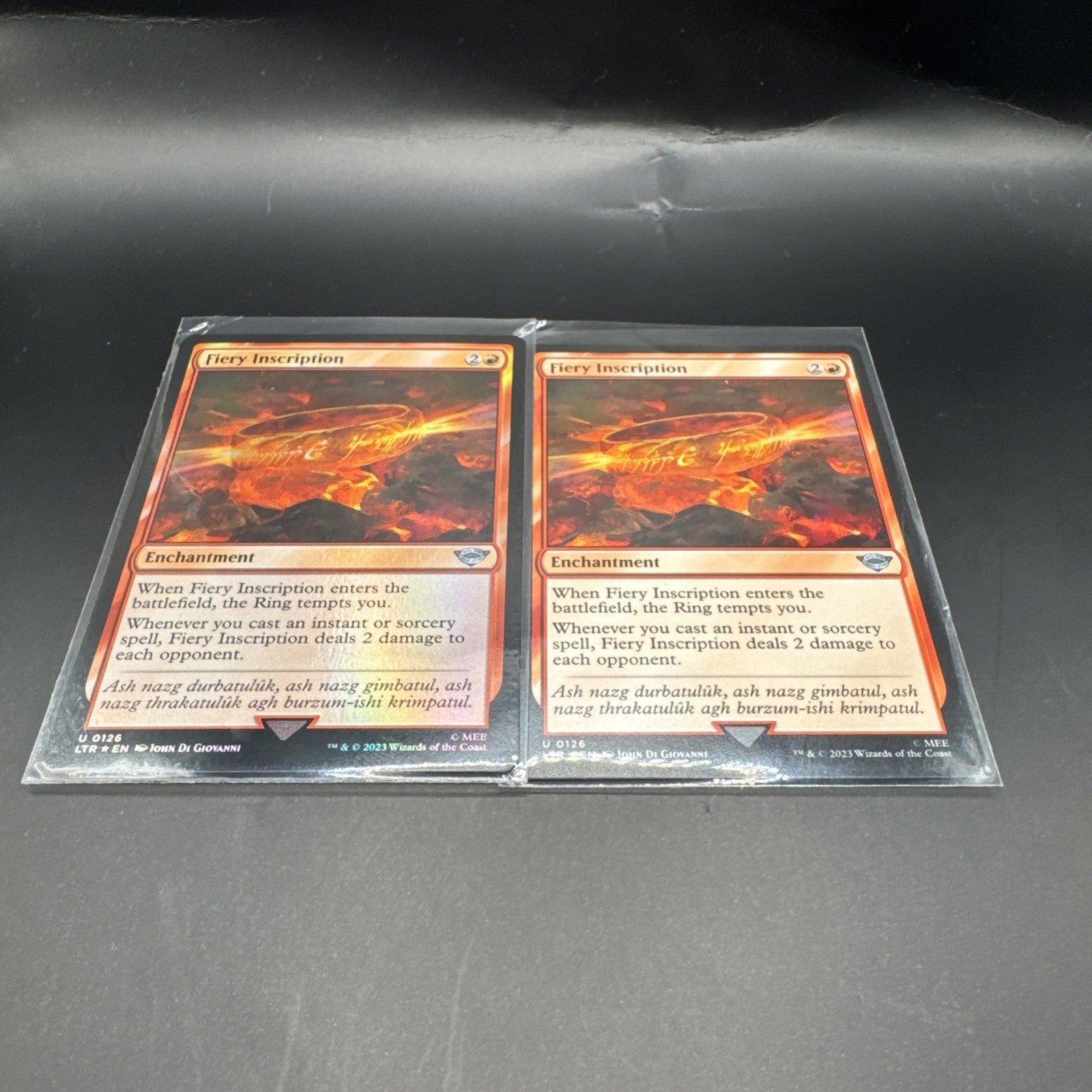 MTG Fiery Inscription (FOIL) U0126 Lord of the Rings + 1 Regular Card