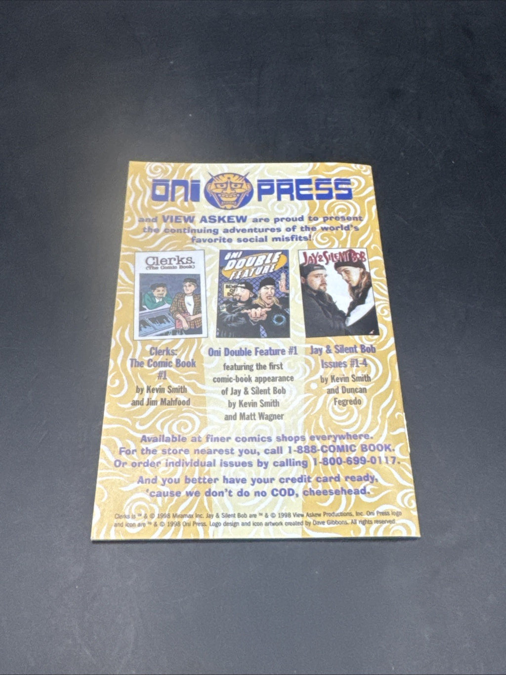 Jay & Silent Bob minicomics adventure, Kevin Smith,  ONI Press, Clerks 98’