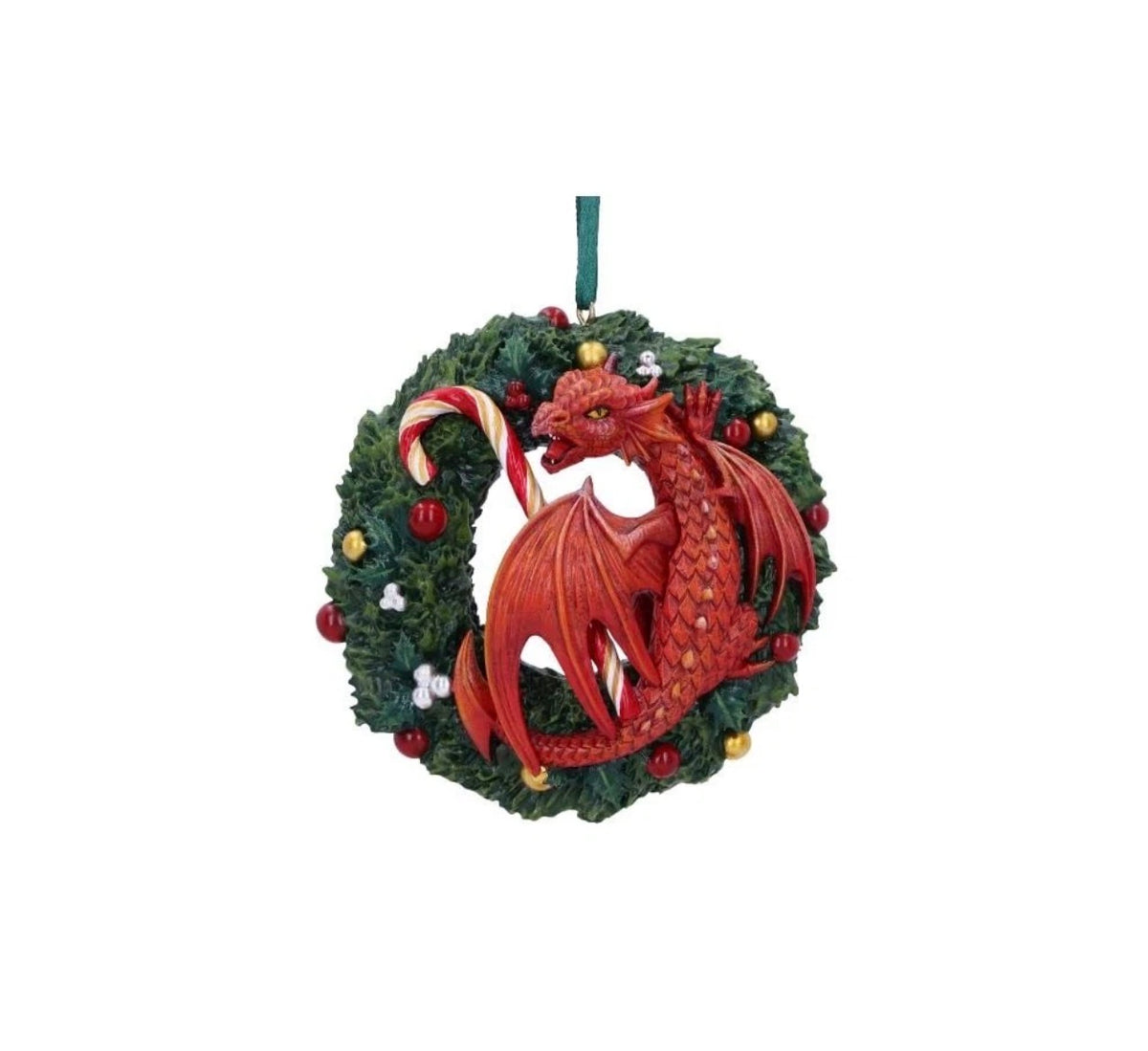 Nemesis Now Anne Stokes Sweet Tooth Dragon Hanging Ornament 9cm, Resin, Red,