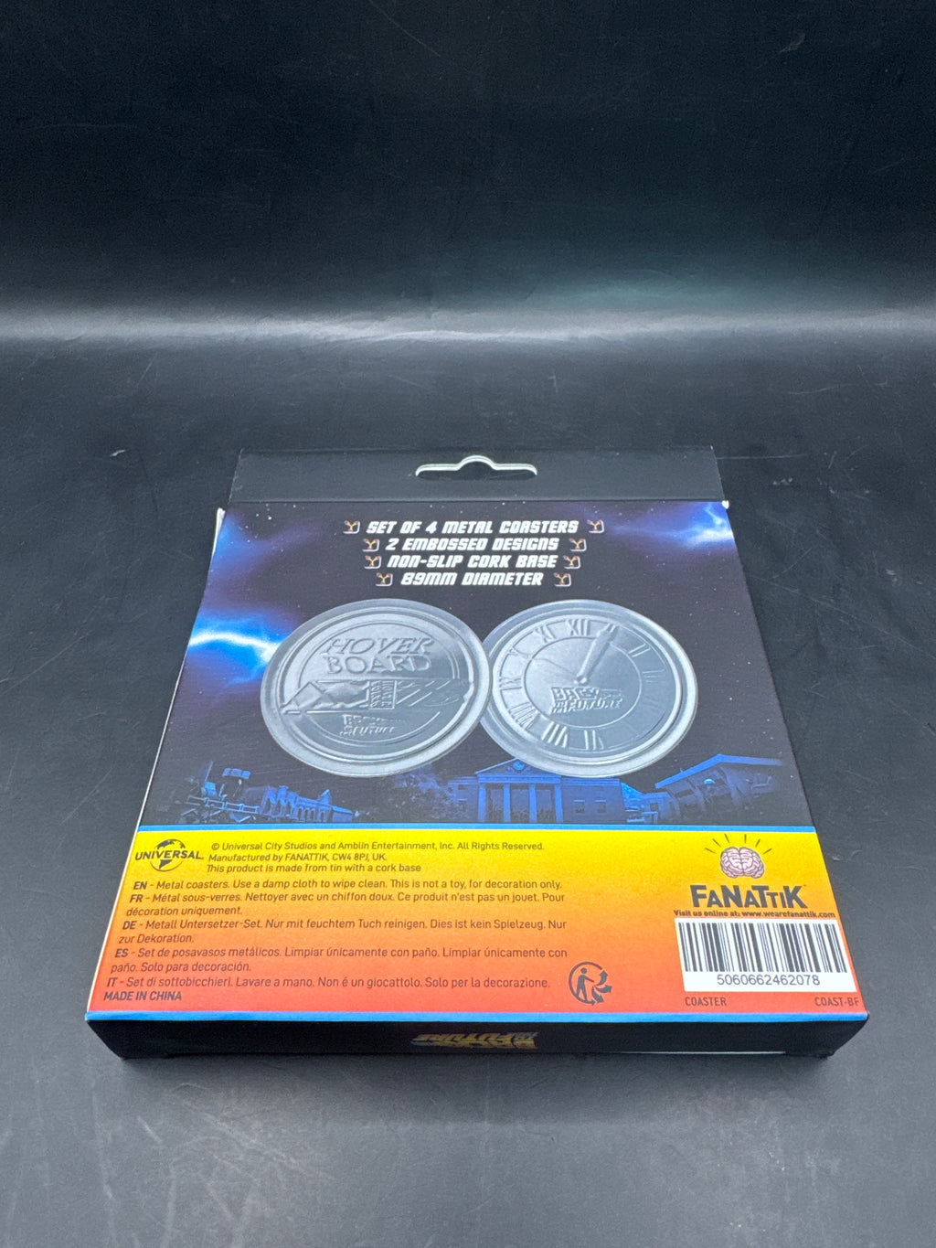 Back to the Future Set of 4 Embossed Metal Coasters