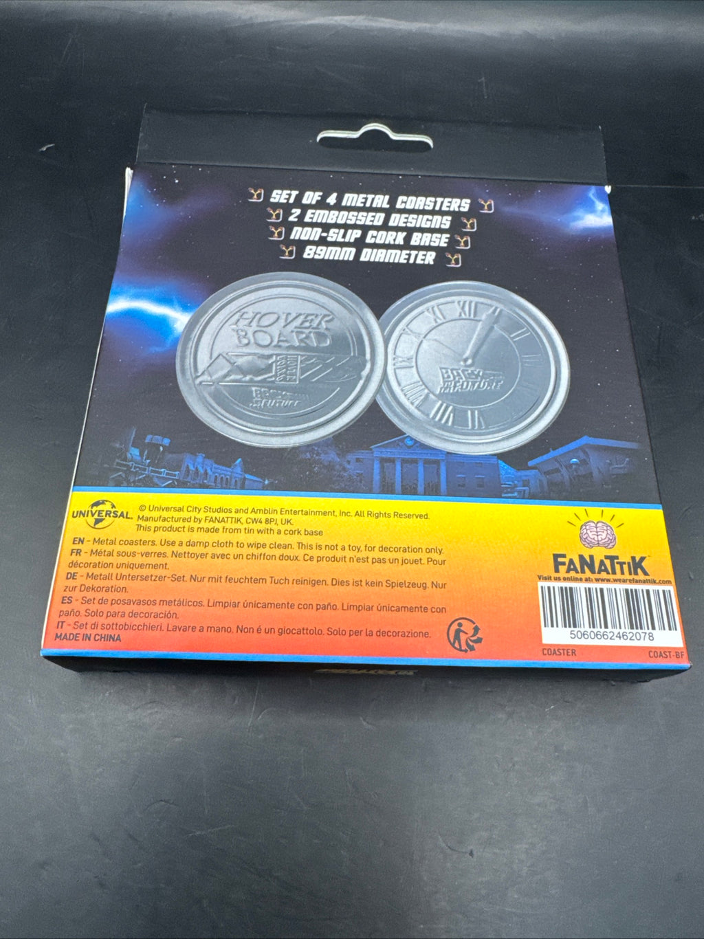 Back to the Future Set of 4 Embossed Metal Coasters