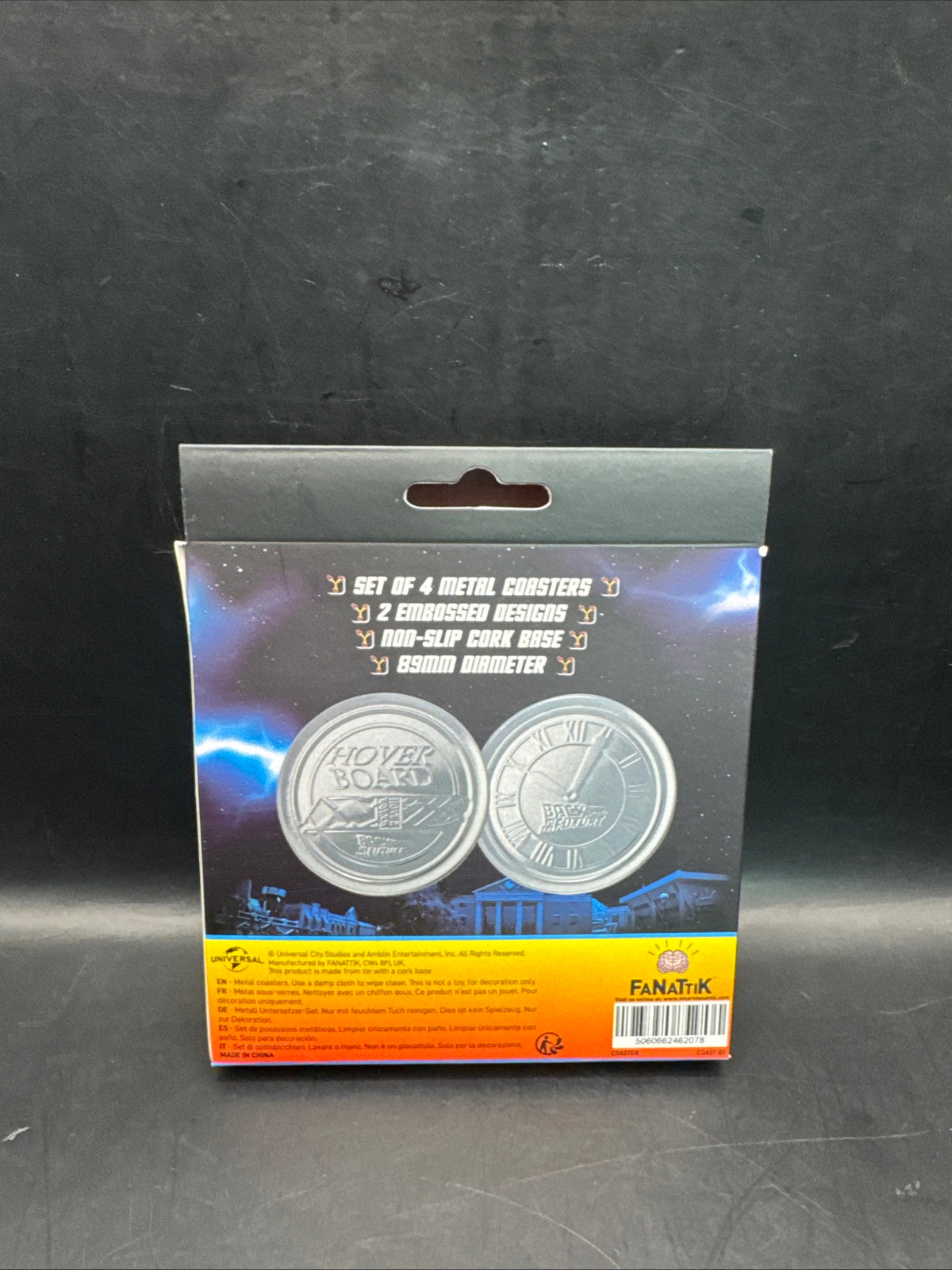 Back to the Future Set of 4 Embossed Metal Coasters