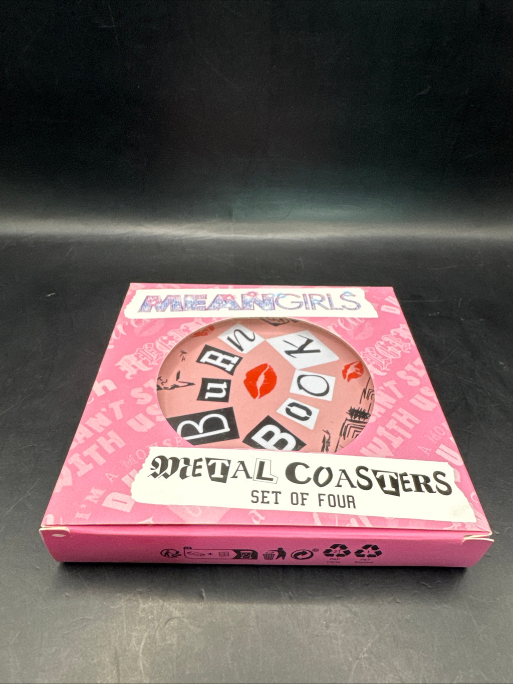 Mean Girls - Set of Four Printed Coasters - Metal with Cork Base - 89mm Diameter