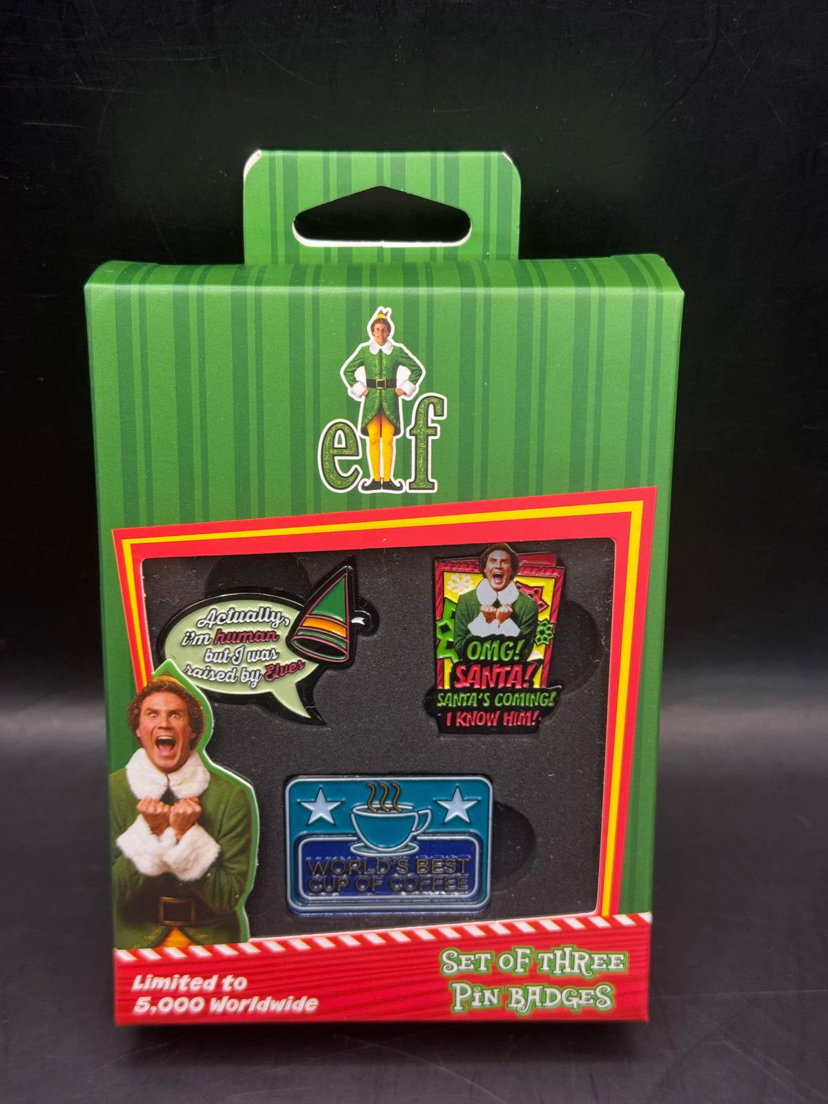 limited edition ELF set of 3 pin badges