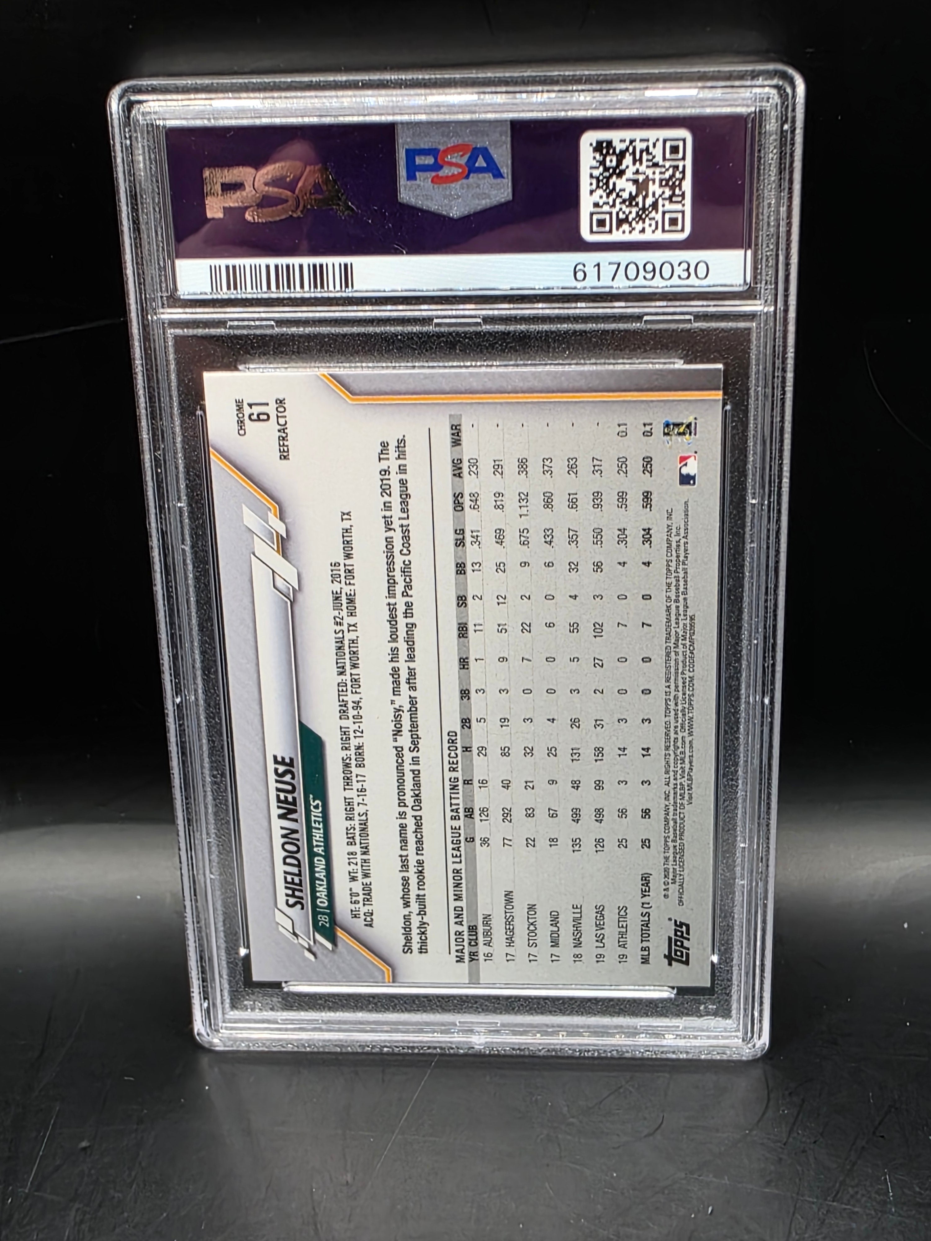 2020 Topps Chrome Sepia Refractors #61 Sheldon Neuse PSA Graded 9