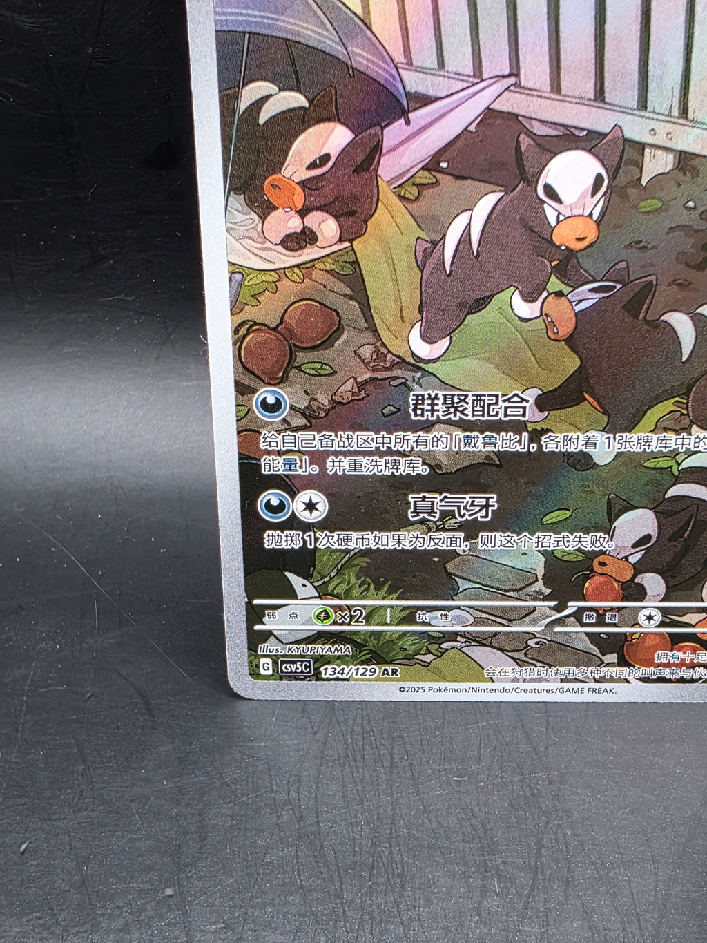 Pokemon Houndour 134/129 AR (NM) Holo Chinese