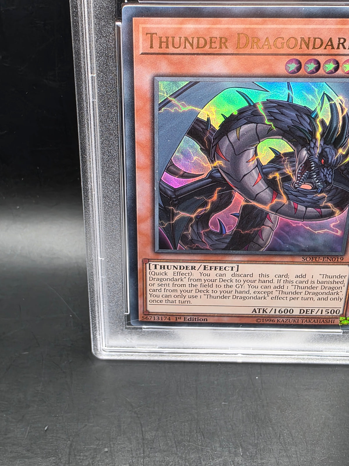 Yu-Gi-Oh! Thunder Dragondark Ultra Rare SOFU-EN019 1st Edition PSA 9 Graded