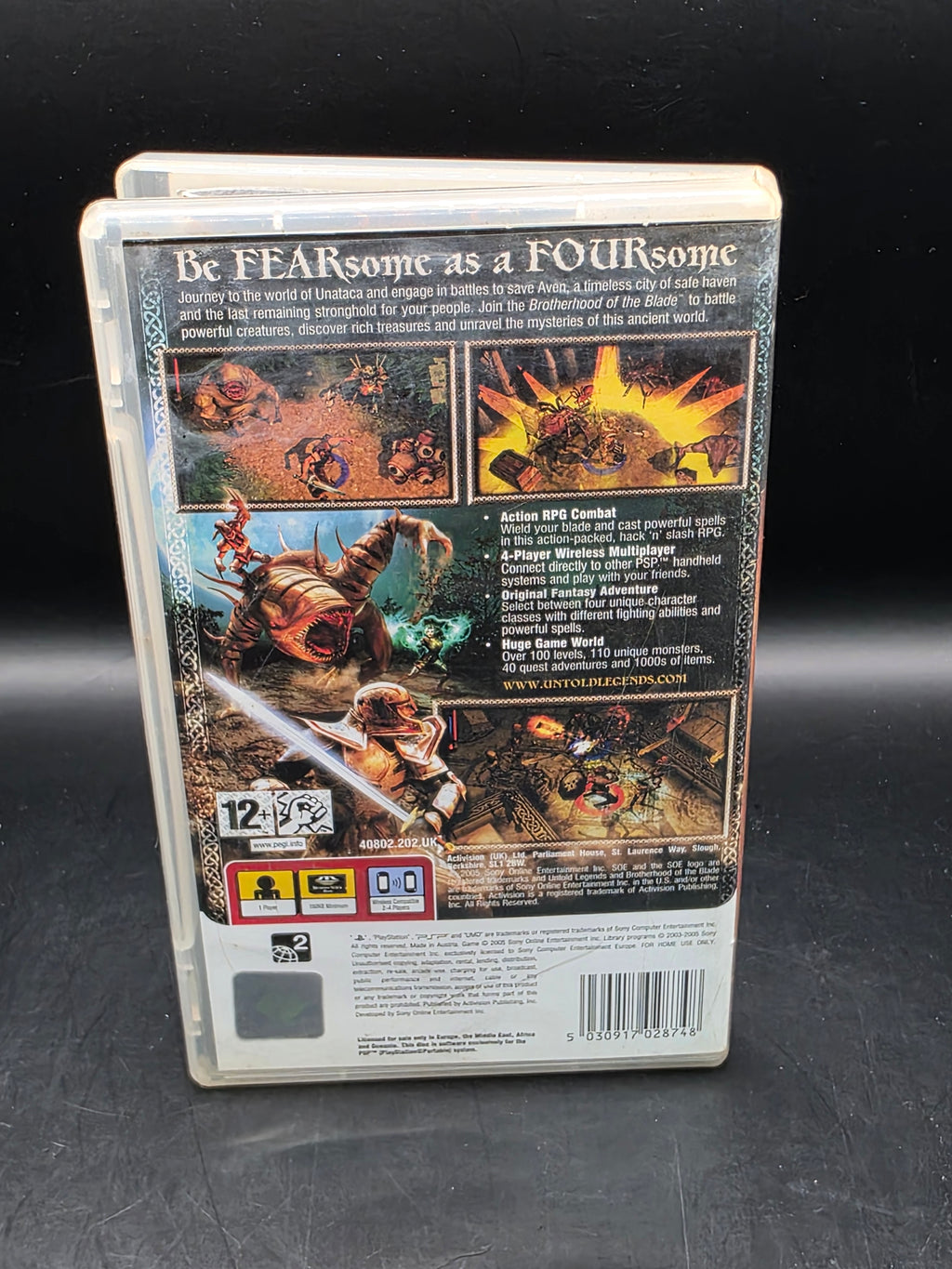 Untold Legends: Brotherhood of the Blade Sony PSP PAL Manual PEGI 12