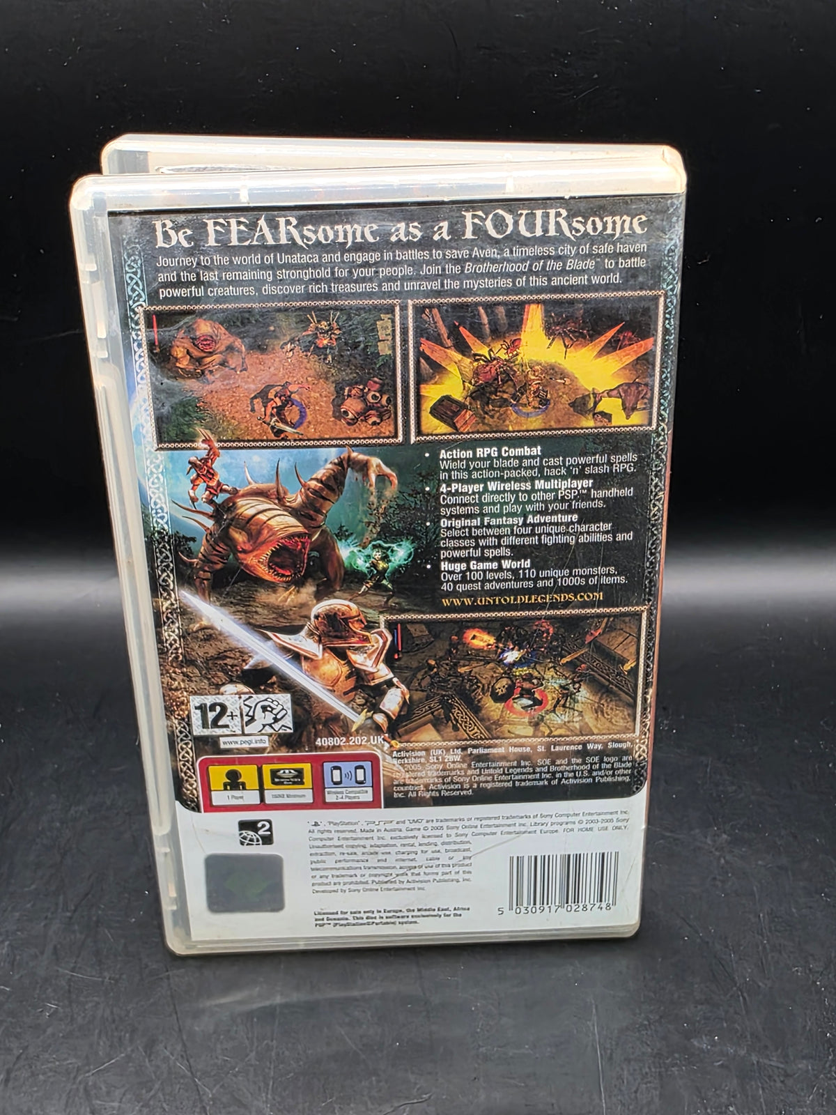 Untold Legends: Brotherhood of the Blade Sony PSP PAL Manual PEGI 12