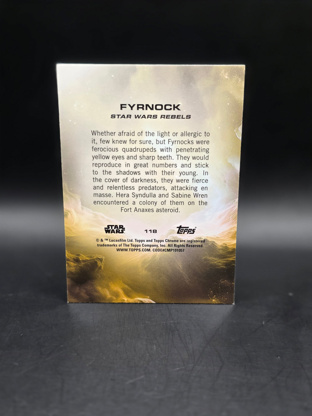 2025 Topps Star Wars Chrome - Ray Wave Parallel Base Card #118  (Fyrnock)