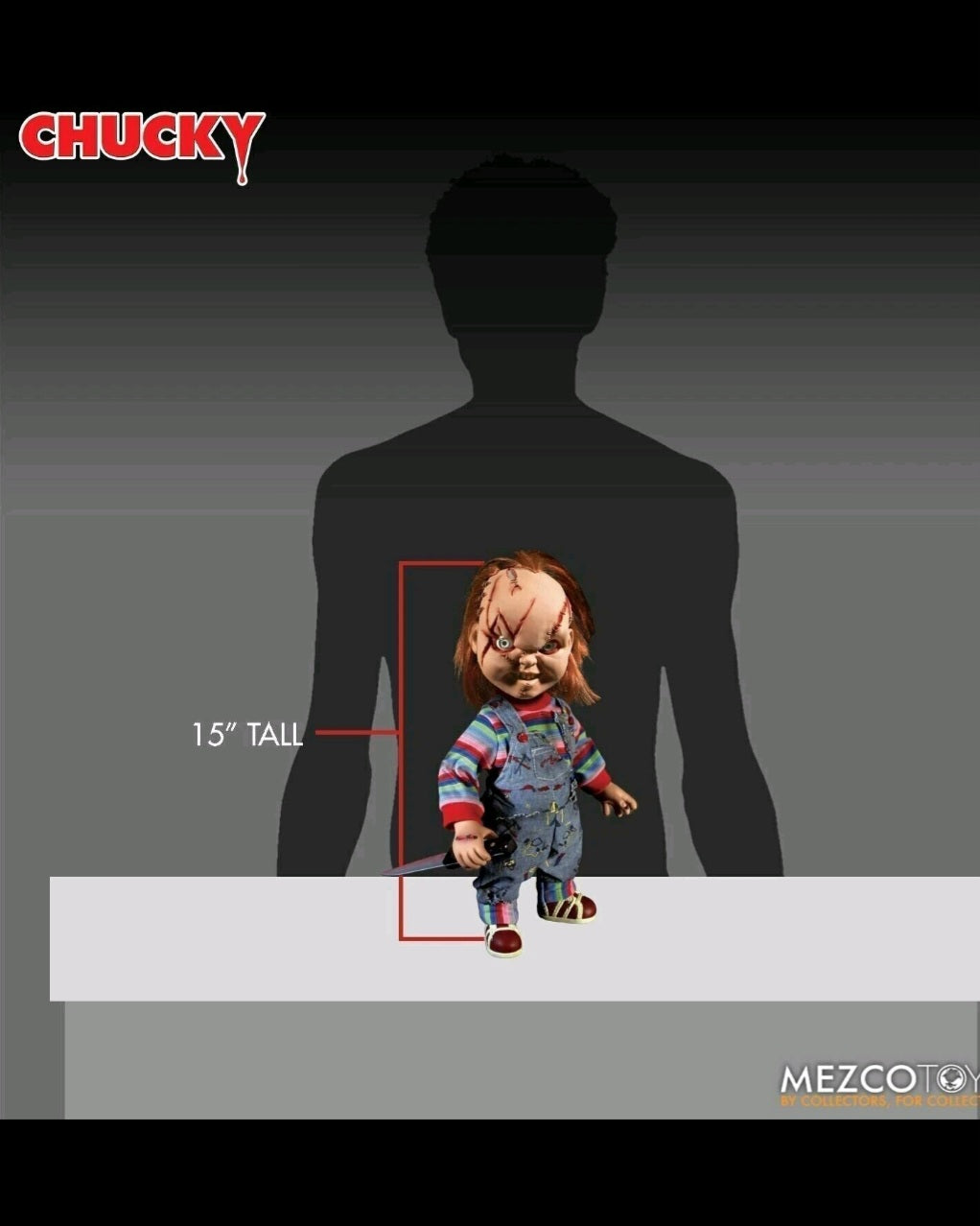 Child's Play 15" Scarred TALKING CHUCKY Mega scale figure Doll