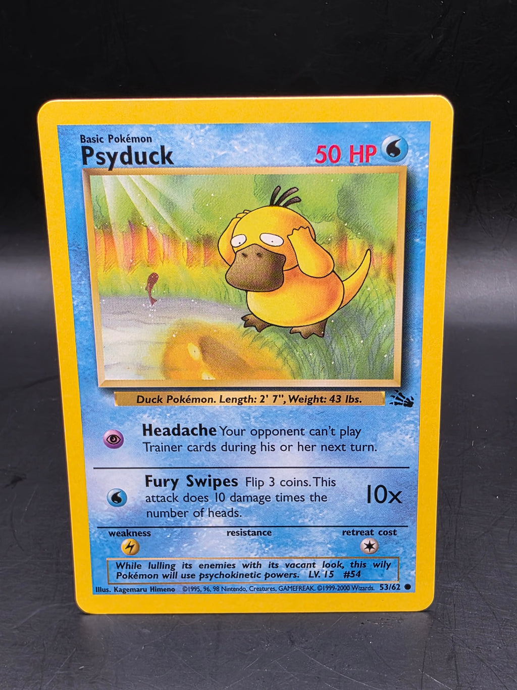 Psyduck 53/62 Common Fossil Pokemon Unlimited LP