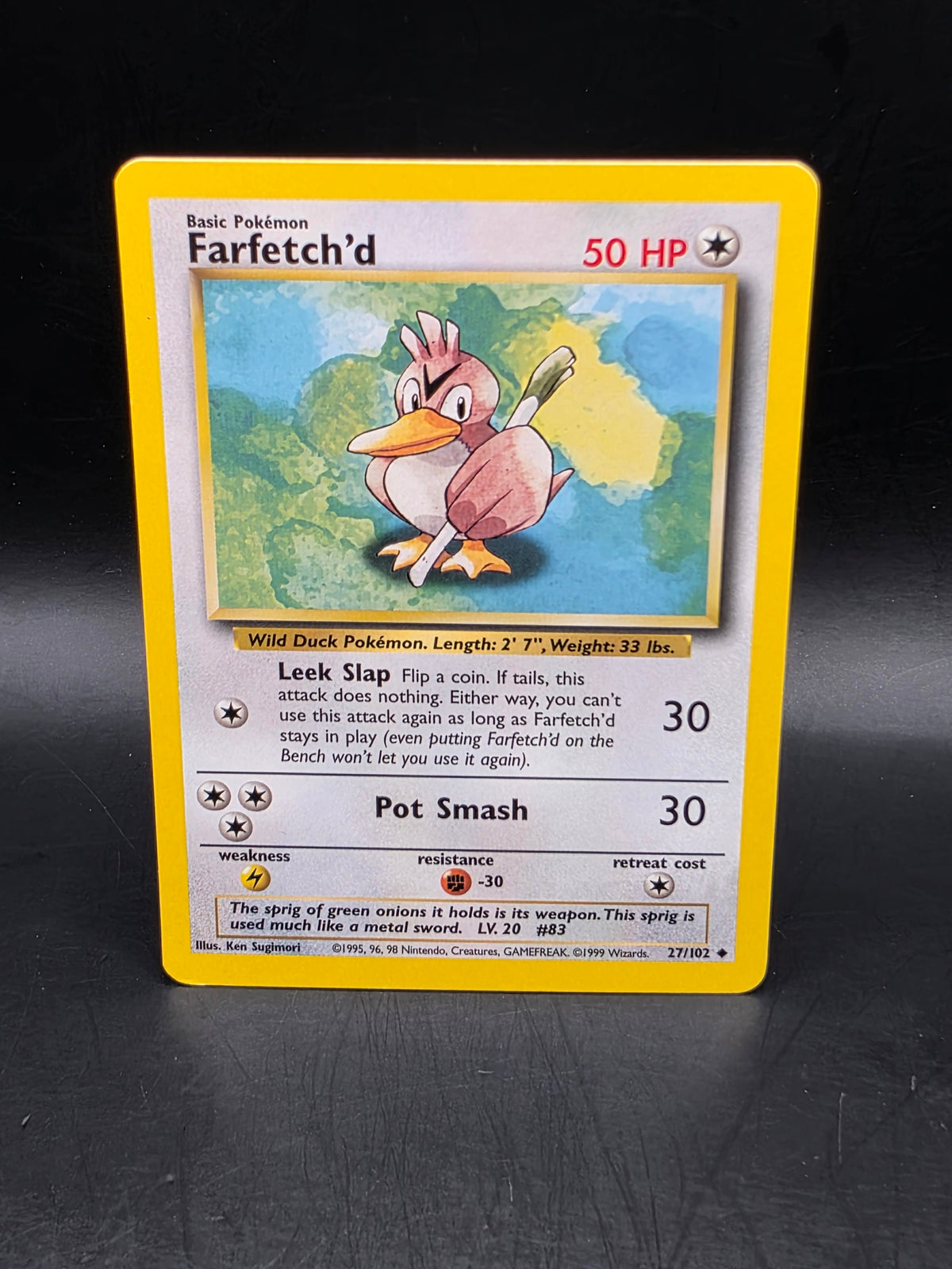 Farfetch'd 27/102 Uncommon Base Set Unlimited Pokemon Lightly Played
