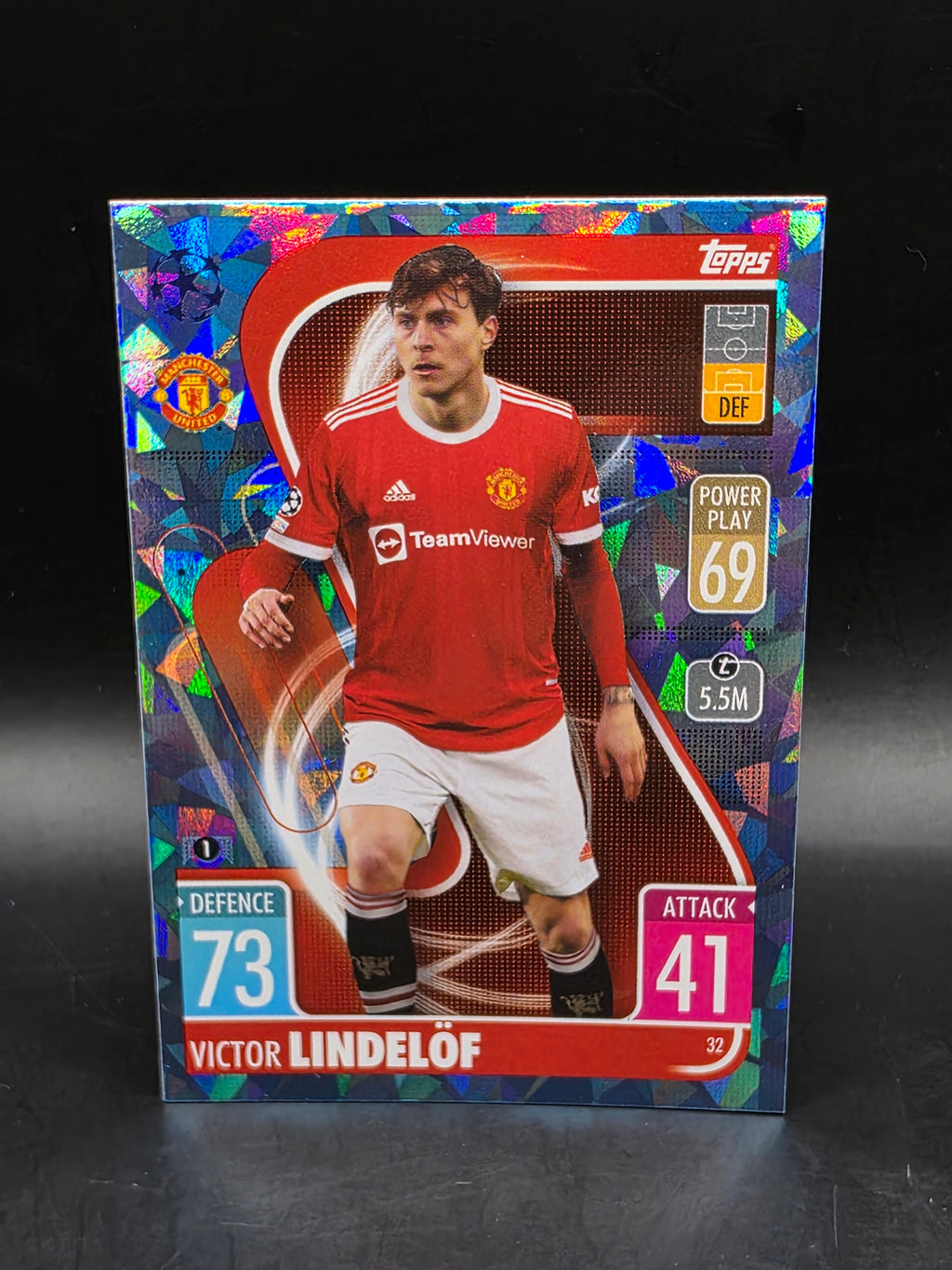 VICTOR LINDELOF 21-22 Topps Match Attax Crystal Parallel