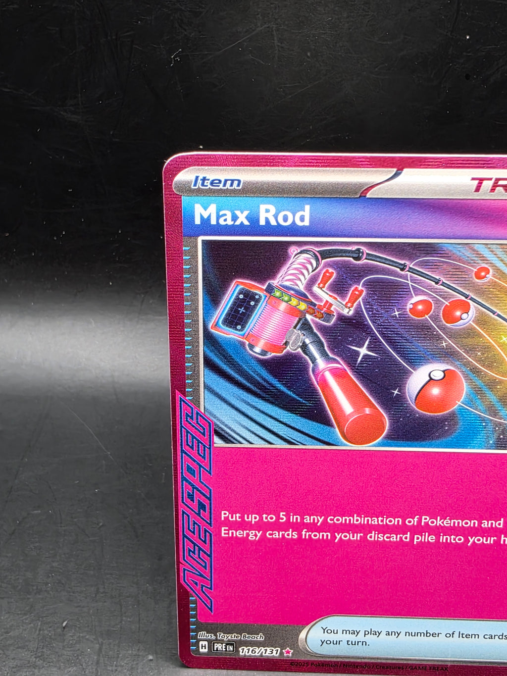 Pokémon TCG Max Rod 116/131 Prismatic Evolutions Ace Spec