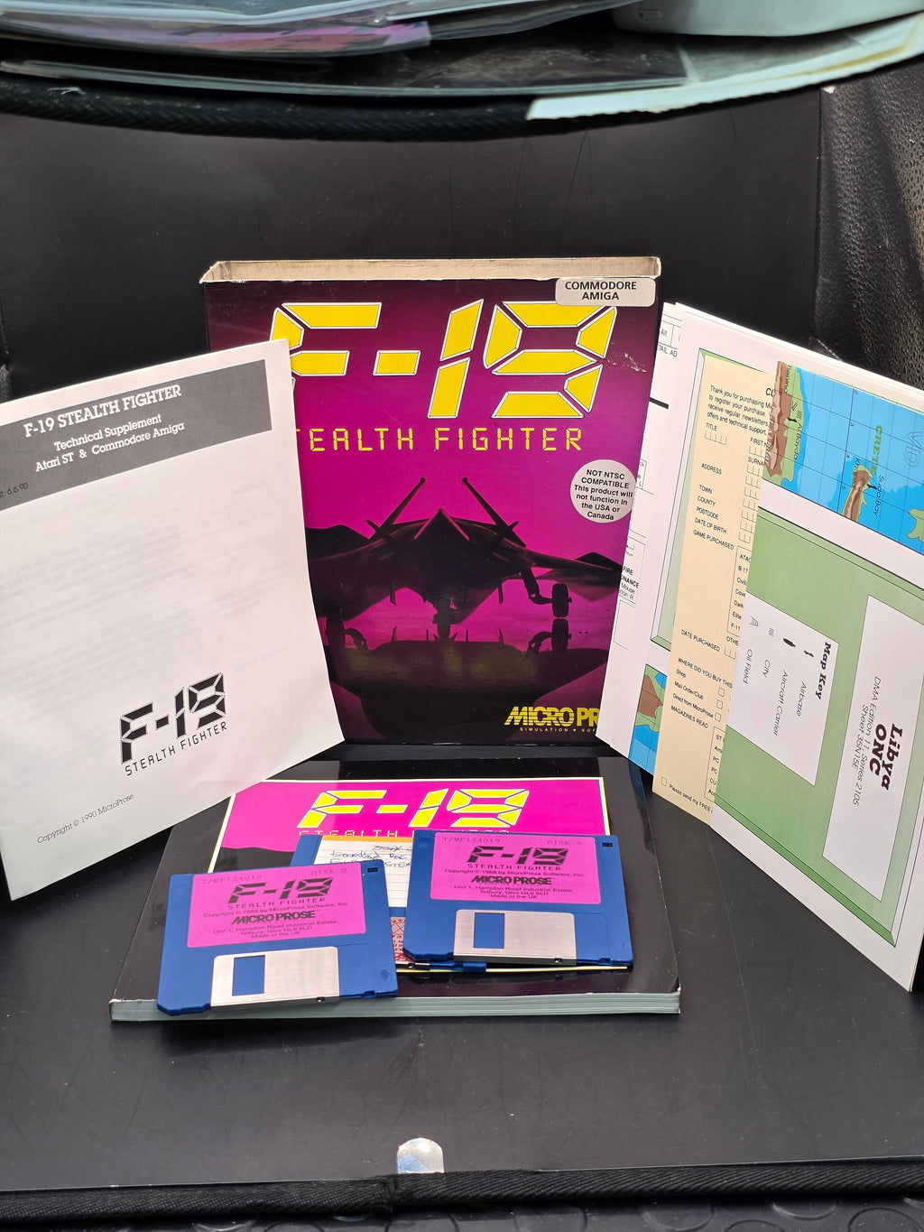 F-19 Stealth Fighter - Commodore Amiga Game - Big Box