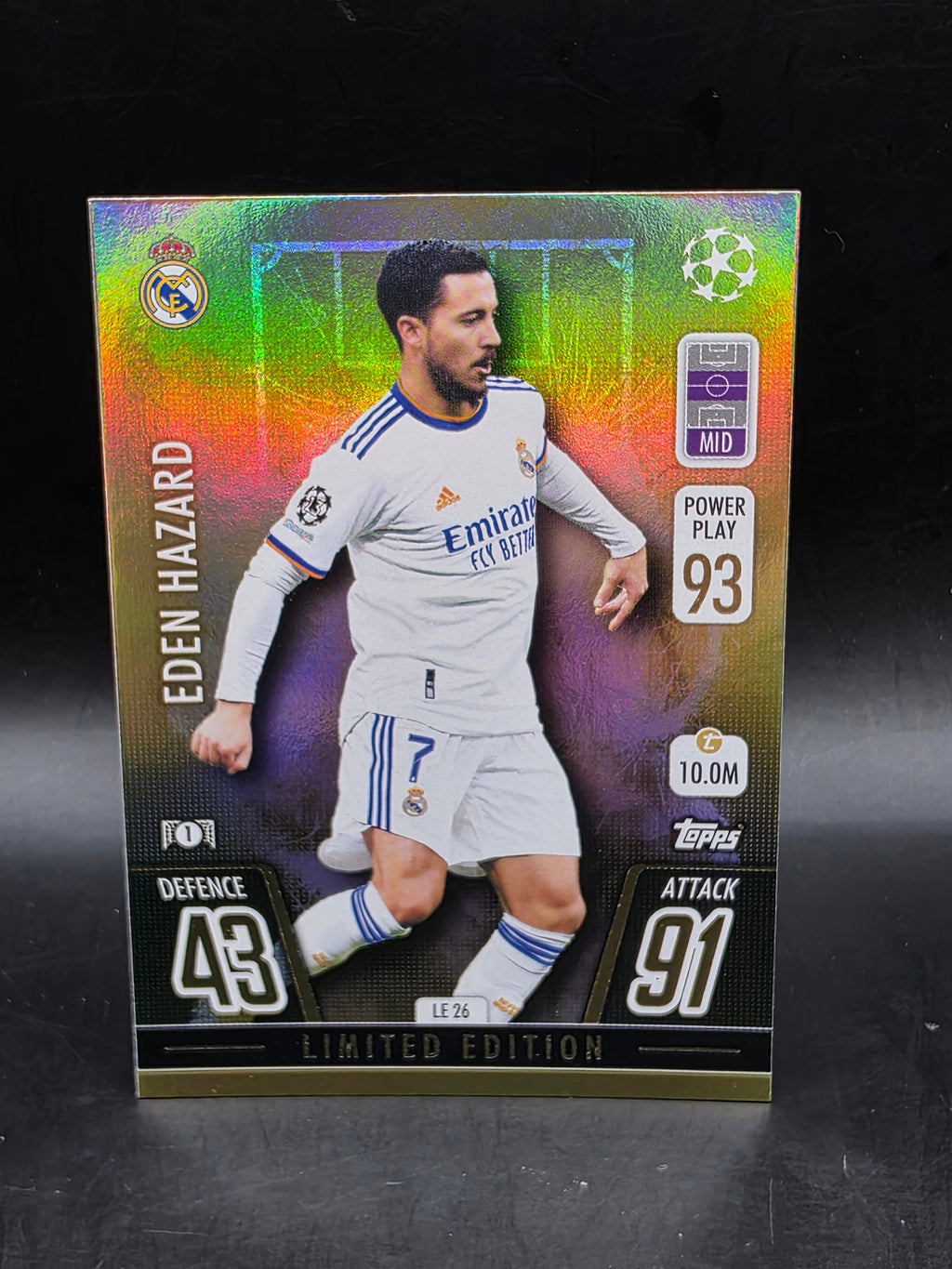 Match Attax 2021/22 Eden Hazard Limited Edition Real Madrid Foil Shiny Card LE26