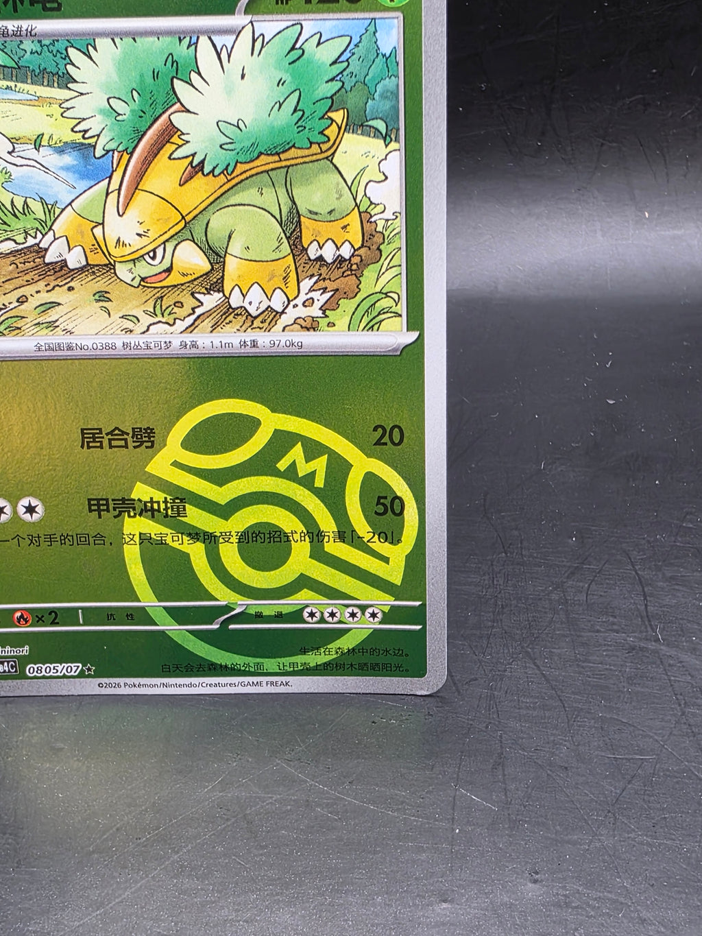 Grotle 0805/07 Gem Pack Volume 4 Master Ball Holo Pokemon Chinese Near Mint