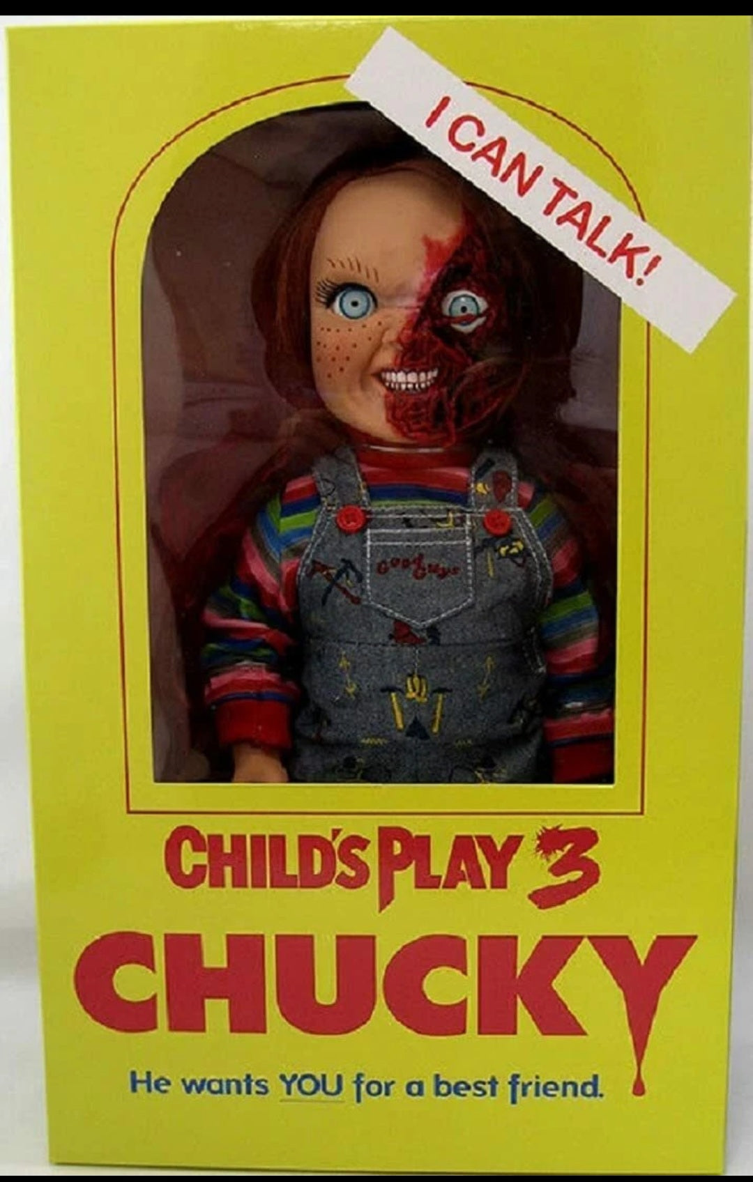 Mezco Designer Series Child's Play 3 Talking Pizza Face Chucky