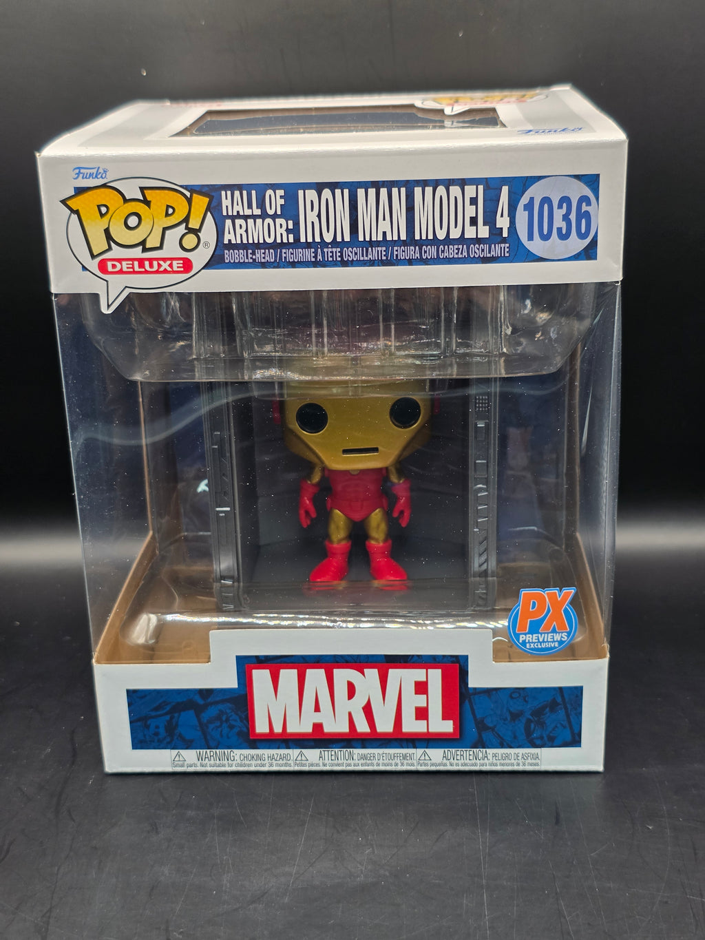 Funko Pop Figure Deluxe Marvel Hall of Armor Iron Man Model 4 PX #1036