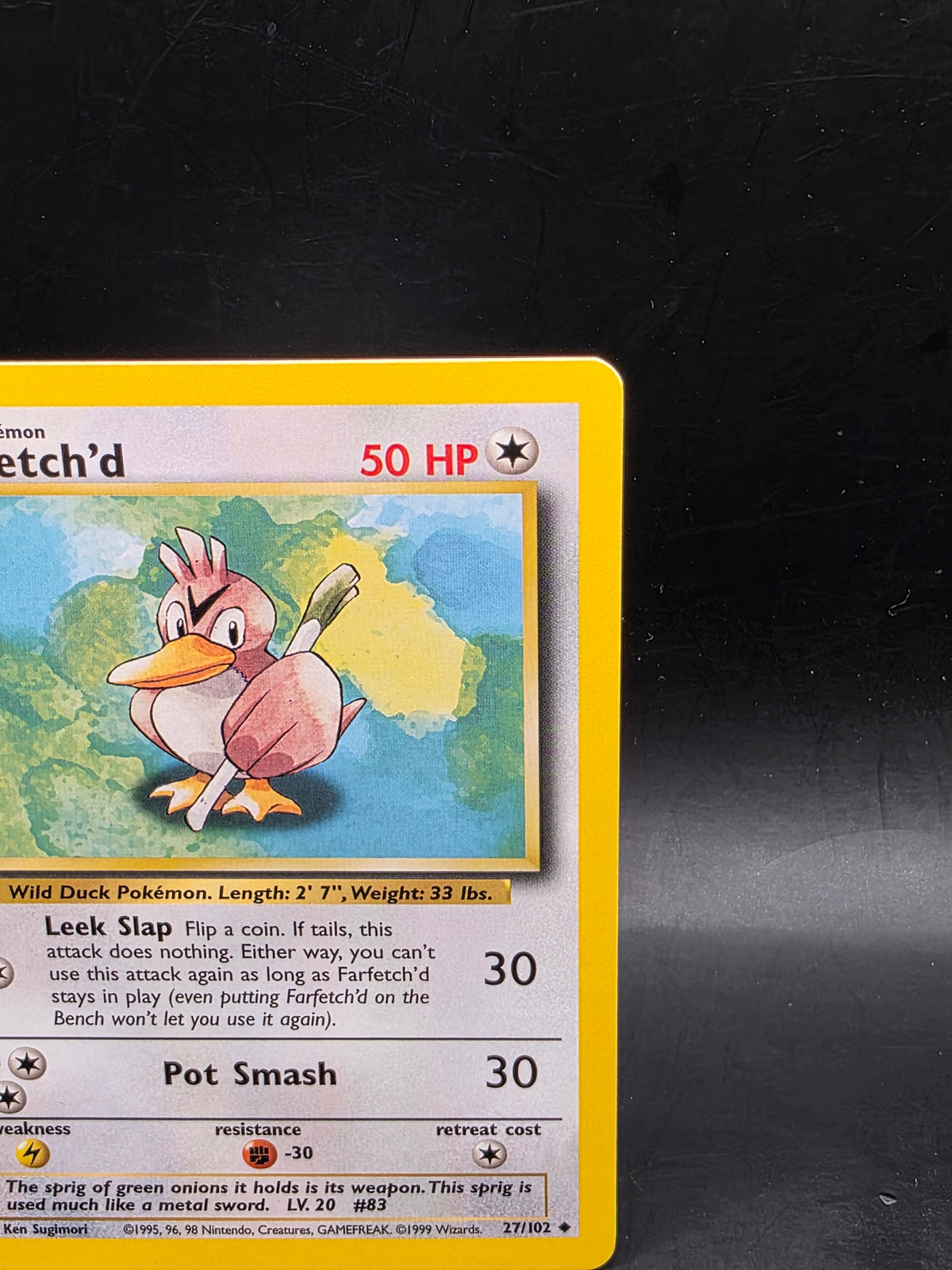 Farfetch'd 27/102 Uncommon Base Set Unlimited Pokemon Lightly Played